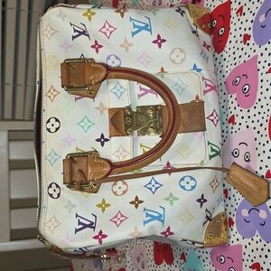 Louis Vuitton White Murakami Multicolor Speedy